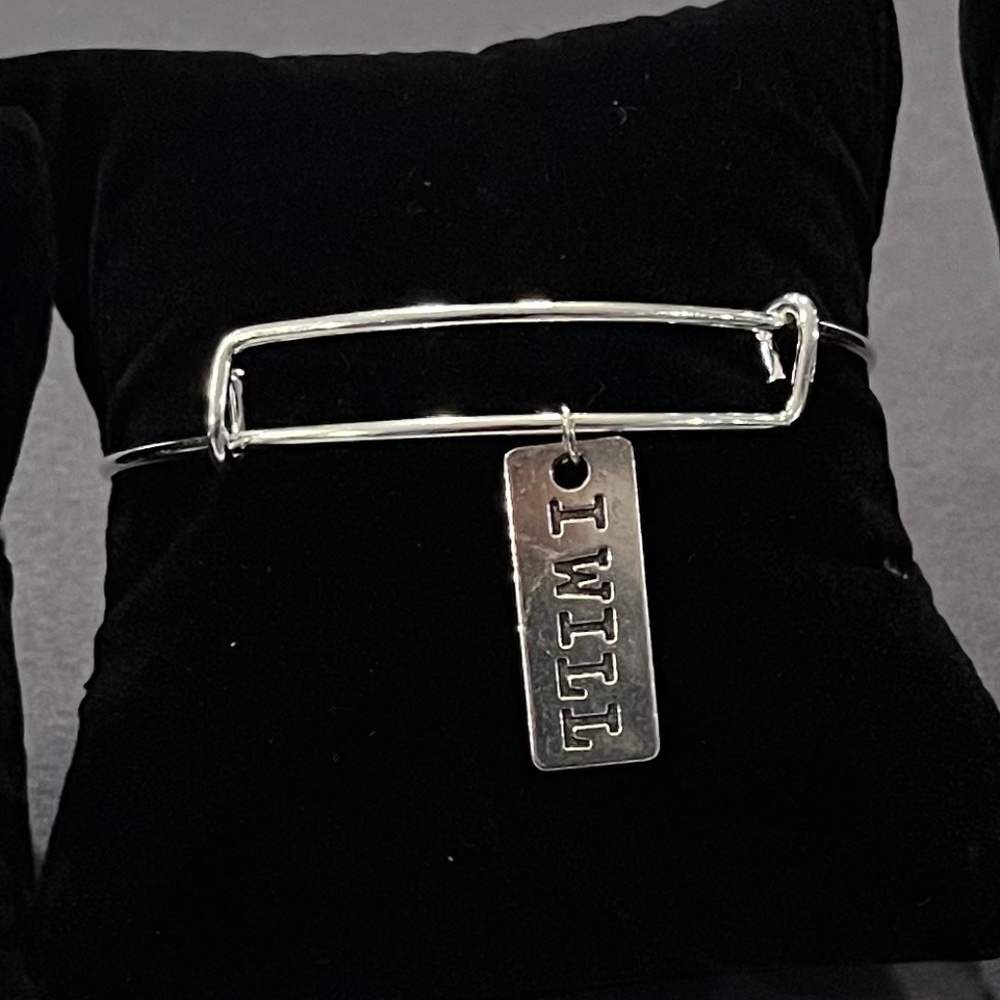 "I Will" Charm Bangles Bracelet - Stainless Steel